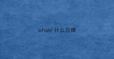 whale什么品牌(wharfedale是什么品牌)